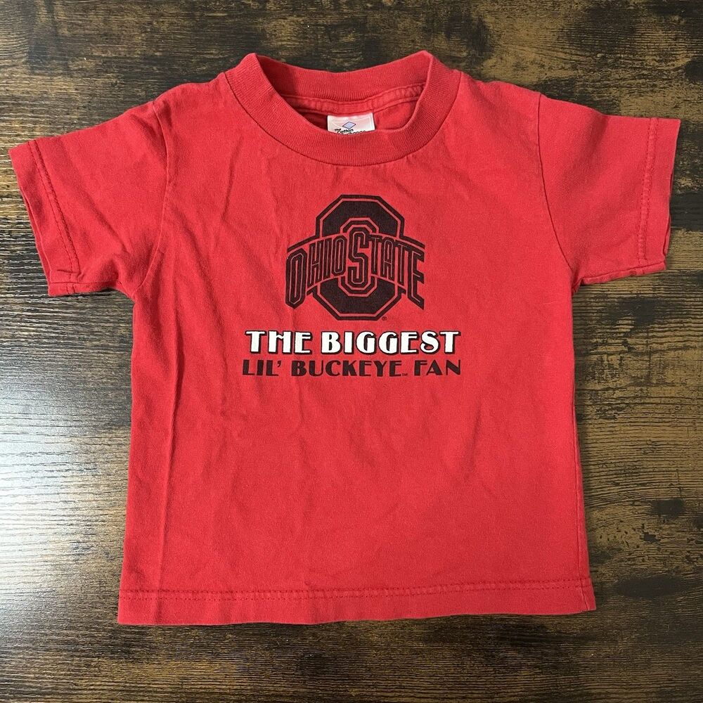 Ohio State Kids Youth 4T Red T-Shirt “The Biggest Lil’ Buckeye Fan” 100% Cotton